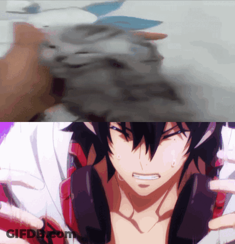 A Close Up Of A Person 'S Face Next To A Close Up Of A Person 'S Face With Headphones On GIF