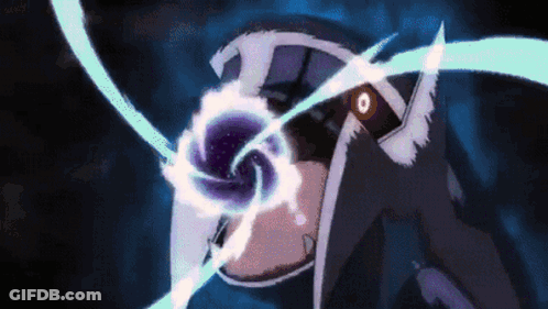 A Close Up Of A Person 'S Face With A Black Hole In The Middle Of It . GIF
