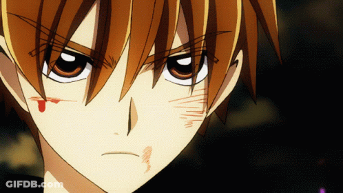 A Close Up Of A Person 'S Face With A Bloody Spot On It GIF