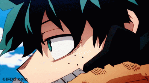 A Close Up Of A Person 'S Face With A Blue Eye And Black Hair GIF