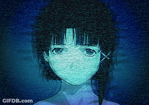 A Close Up Of A Person 'S Face With A Blue Glow GIF