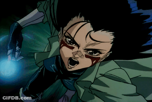 A Close Up Of A Person 'S Face With A Blue Light In The Background GIF