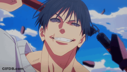 A Close Up Of A Person 'S Face With A Blue Sky Behind Them GIF