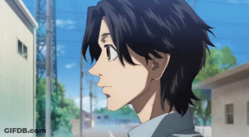 A Close Up Of A Person 'S Face With A Blue Sky Behind Them GIF