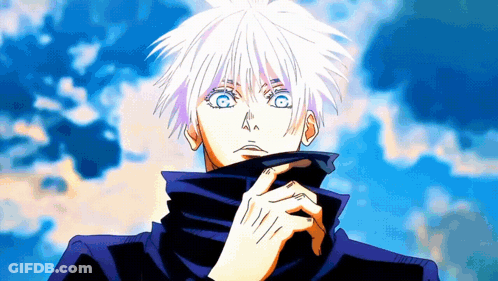 A Close Up Of A Person 'S Face With A Blue Sky In The Background GIF