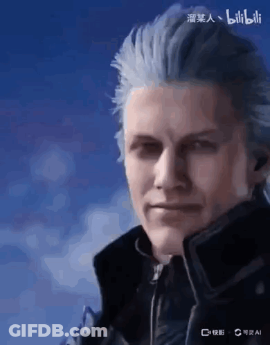 A Close Up Of A Person 'S Face With A Blue Sky In The Background GIF