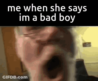 Close Up Of Person's Face Saying Im A Bad Boy GIF