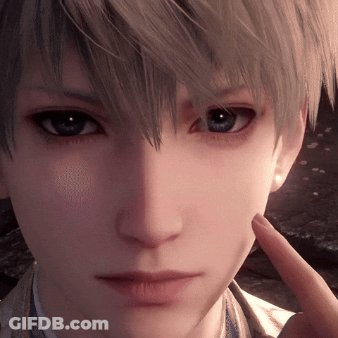 A Close Up Of A Person 'S Face With A Finger Pointing To It GIF