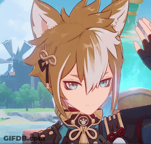 A Close Up Of A Person 'S Face With A Fox Ear GIF