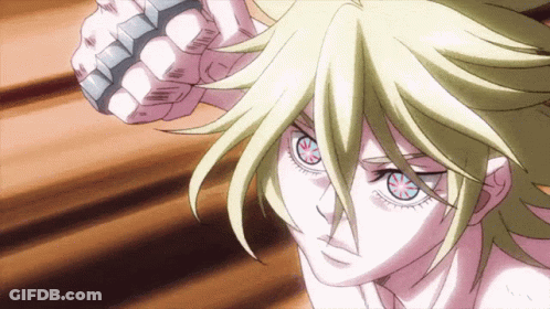 A Close Up Of A Person 'S Face With A Knuckle Duster GIF