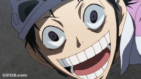 A Close Up Of A Person 'S Face With A Large Smile GIF