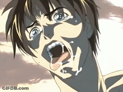 A Close Up Of A Person 'S Face With A Mouth Open GIF
