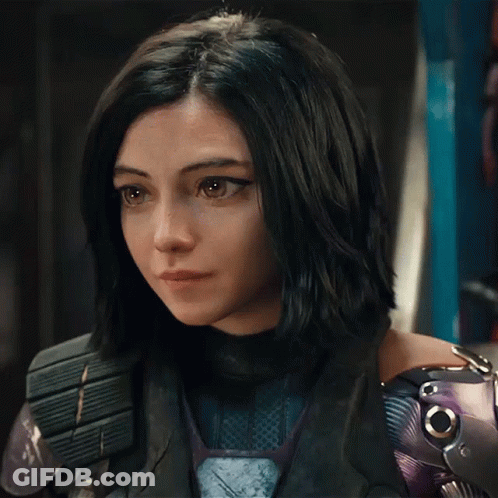 A Close Up Of A Person 'S Face With A Purple Arm GIF