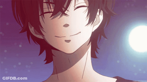 Close Up Of Person's Face With Purple Sky Background GIF