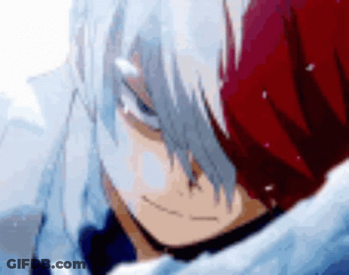 A Close Up Of A Person 'S Face With A Red And White Hair . GIF
