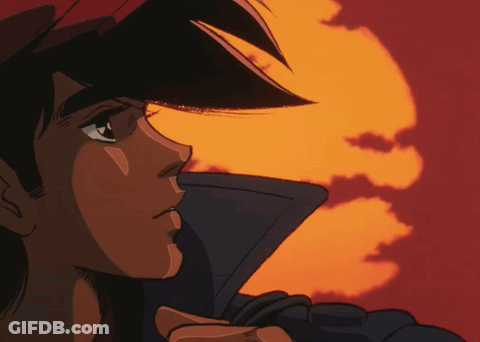 Close Up Of Person's Face With Red Background GIF