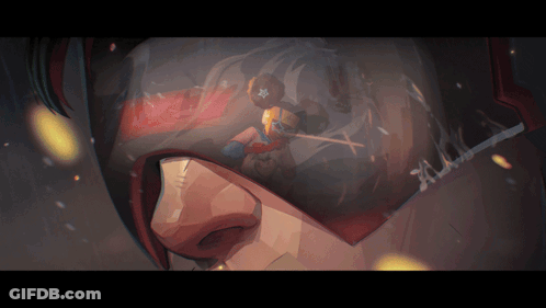 A Close Up Of A Person 'S Face With A Reflection Of A Teddy Bear In It GIF