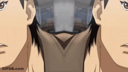 A Close Up Of A Person 'S Face With A Reflection Of Another Person GIF