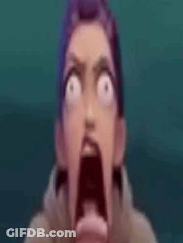 A Close Up Of A Person 'S Face With A Shocked Look On Their Face . GIF