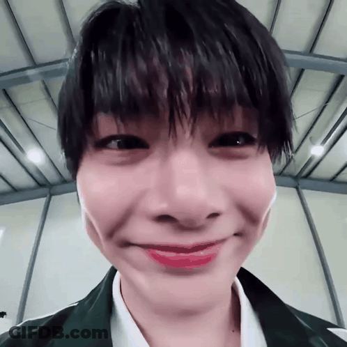 A Close Up Of A Person 'S Face With A Smile On It GIF