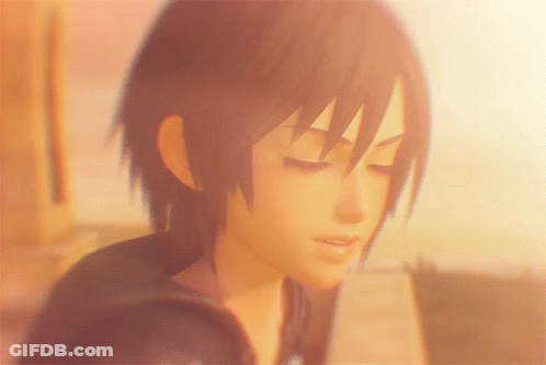A Close Up Of A Person 'S Face With A Sunset In The Background GIF