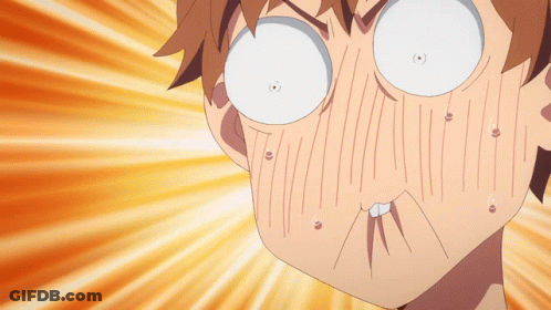 A Close Up Of A Person 'S Face With A Surprised Look On It GIF