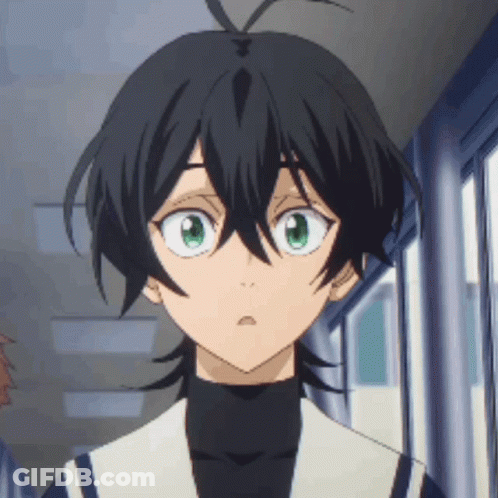 A Close Up Of A Person 'S Face With A Surprised Look On Their Face GIF