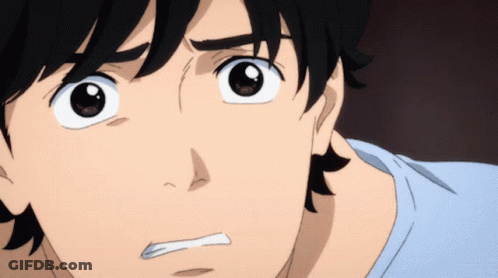 A Close Up Of A Person 'S Face With A Surprised Look On Their Face GIF