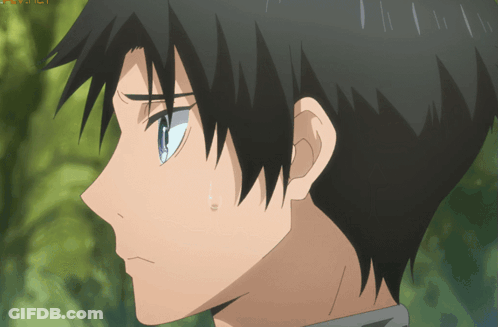 A Close Up Of A Person 'S Face With A Tear Coming Out Of His Eye GIF
