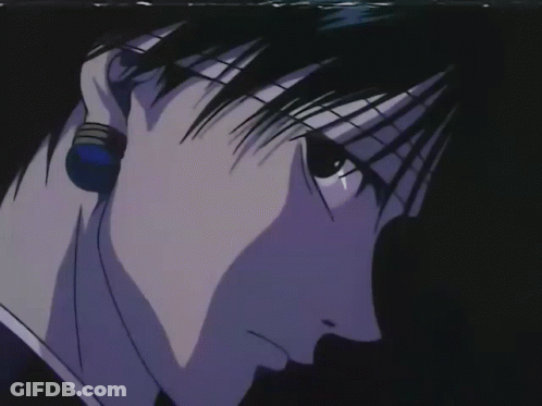 A Close Up Of A Person 'S Face With A Tear Coming Out Of Their Eye GIF