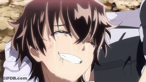 A Close Up Of A Person 'S Face With A Tear Running Down Their Face GIF