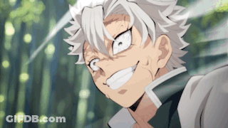 A Close Up Of A Person 'S Face With A White Haired Anime Character Making A Funny Face . GIF