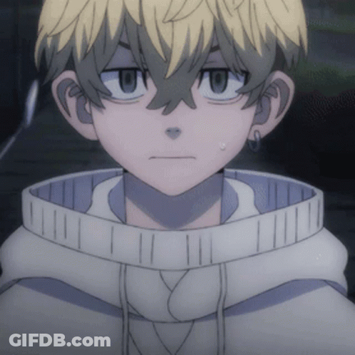 A Close Up Of A Person 'S Face With A White Hoodie On GIF