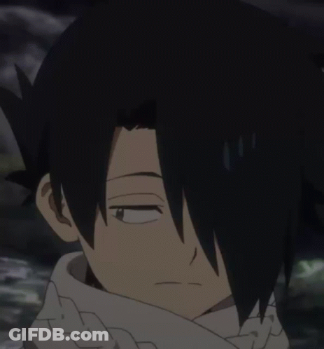 A Close Up Of A Person 'S Face With Black Hair And A White Scarf Around Their Neck GIF
