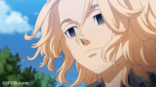 A Close Up Of A Person 'S Face With Blonde Hair And Blue Eyes GIF