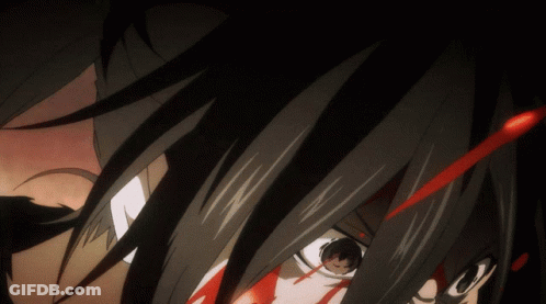 A Close Up Of A Person 'S Face With Blood Coming Out Of Their Mouth GIF