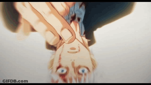 A Close Up Of A Person 'S Face With Blood On It . GIF