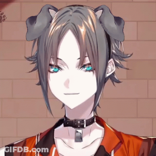 A Close Up Of A Person 'S Face With Blue Eyes And A Choker GIF