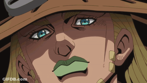 A Close Up Of A Person 'S Face With Blue Eyes And Green Lips GIF