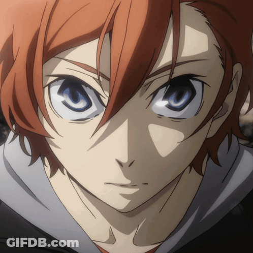 Close Up Of Person With Blue Eyes And Red Hair GIF