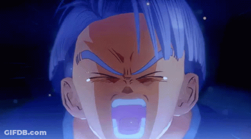 A Close Up Of A Person 'S Face With Blue Hair GIF
