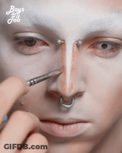 A Close Up Of A Person 'S Face With Boys Do It Joo Written In The Corner GIF