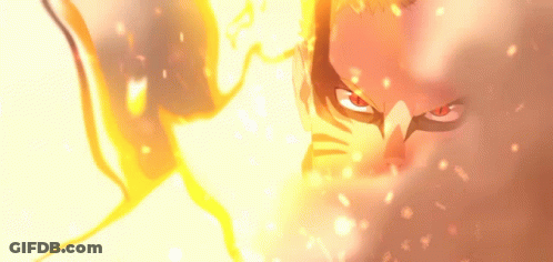 A Close Up Of A Person 'S Face With Fire Coming Out Of It 'S Eyes . GIF