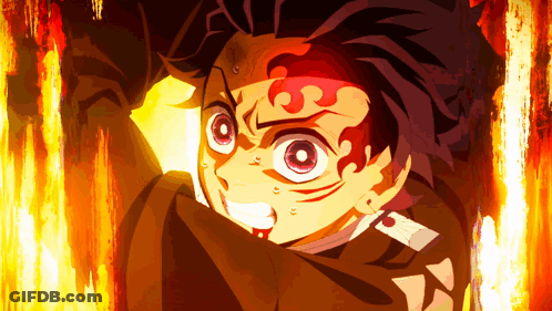 A Close Up Of A Person 'S Face With Flames Coming Out Of It GIF