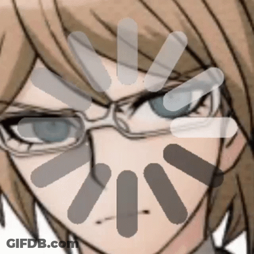 A Close Up Of A Person 'S Face With Glasses And A Loading Screen . GIF