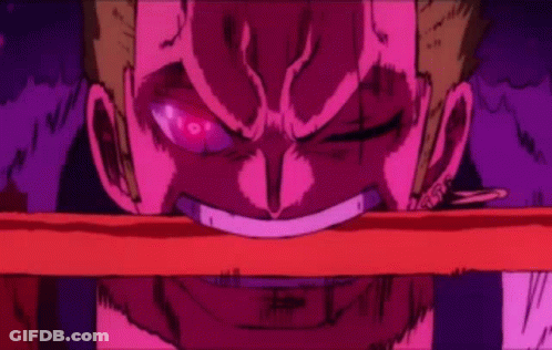 A Close Up Of A Person 'S Face With Glowing Eyes And A Sword . GIF