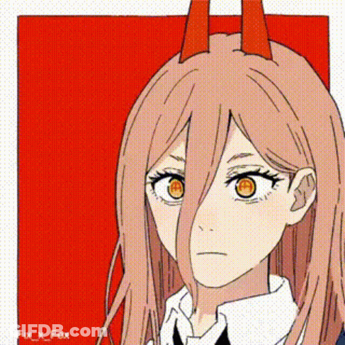 A Close Up Of A Person 'S Face With Horns On Their Head . GIF