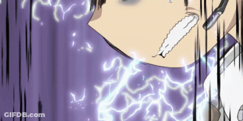 A Close Up Of A Person 'S Face With Lightning Coming Out Of His Mouth GIF