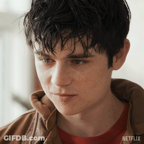 A Close Up Of A Person 'S Face With Netflix Written On The Bottom Right GIF