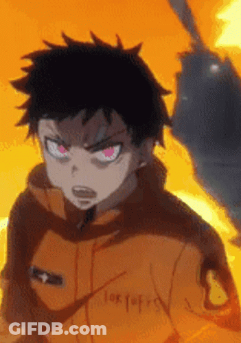 A Close Up Of A Person 'S Face With Red Eyes And A Yellow Background GIF